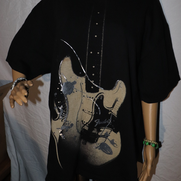 Fender Guitar Electric Instrument Rock Goth Shirt - Picture 4 of 4